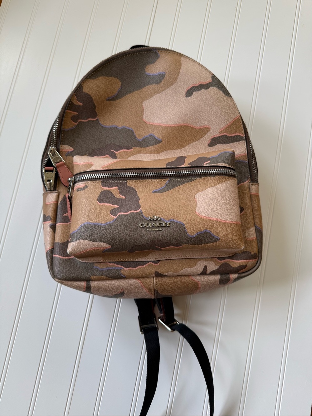 Coach Mini Backpack in Brown and Pink Camo Print